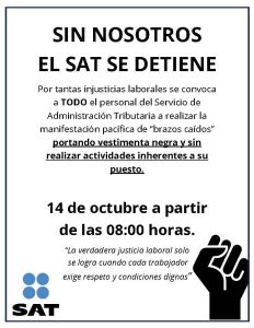La convocatoria de los trabajadores del SAT para el