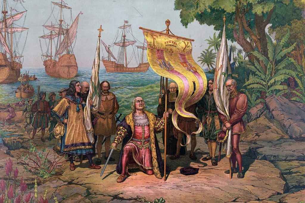Cristóbal Colón tomando posesión del Nuevo Mundo