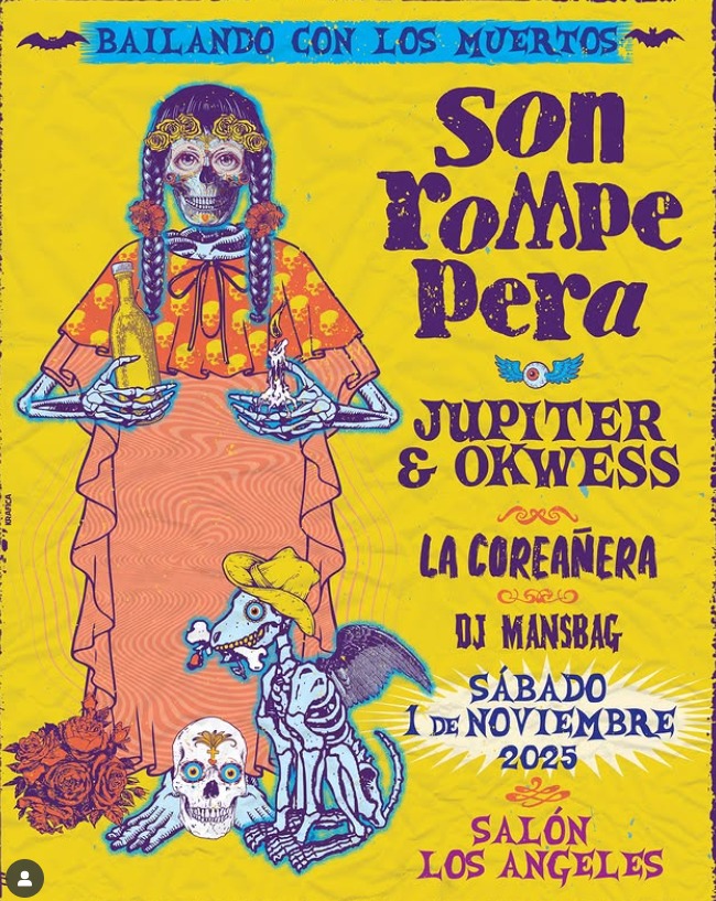 Poster de la fiesta Bailando con los Muertos.