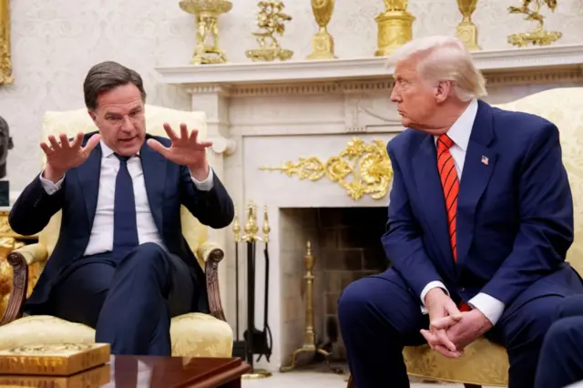 Trump con el secretario general de la OTAN, Mark Rutte.