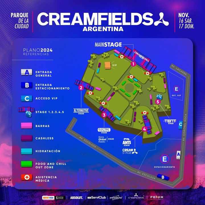 Creamfields, accesos