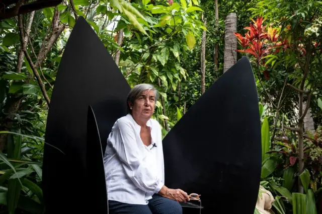 Paulina Villanueva sentada en la llamada