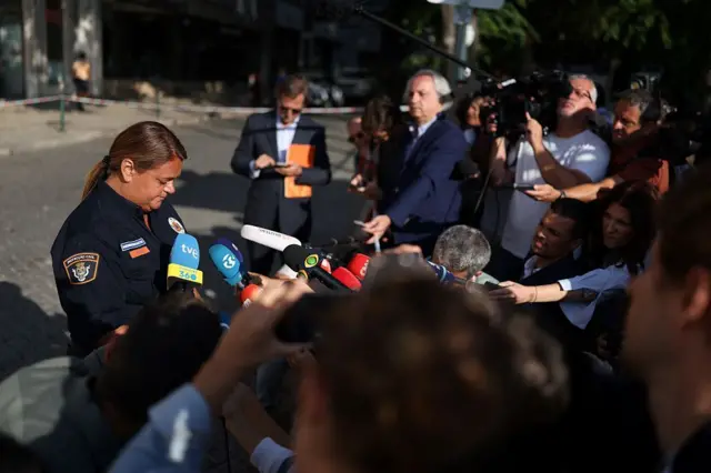 Rueda de prensa de la jefe de Protección Civil de Lisboa el 4 de septiembre de 2025.