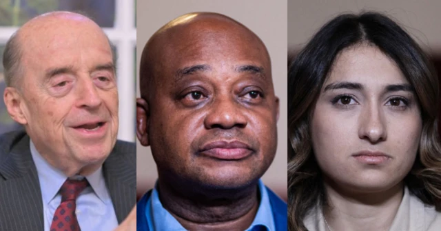 De izquierda a derecha, Álvaro Leyva, Luis Gilberto Murillo y Laura Sarabia, excancilleres de Colombia.