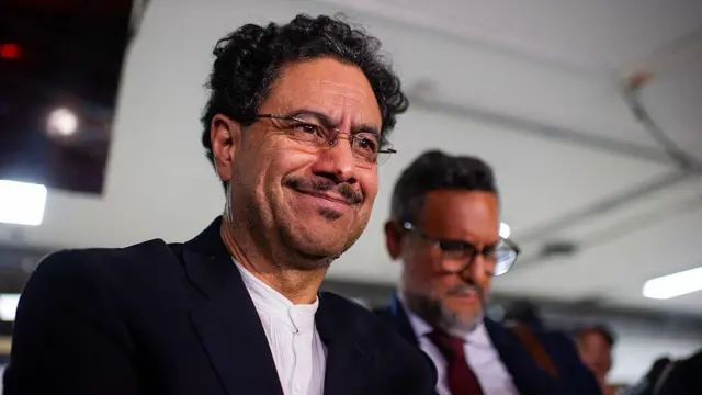 Iván Cepeda, a la salida de loz juzgados de Paloquemao en Bogotá el 28 de julio. 