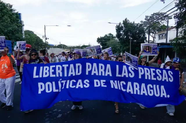 Manifestación contra Ortega en El Salvador