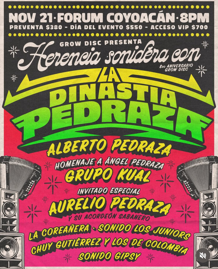 Póster del evento Herencia Sonidera de Grow Disc.