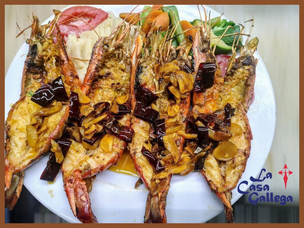 Langostinos al ajillo de La Casa Gallega.