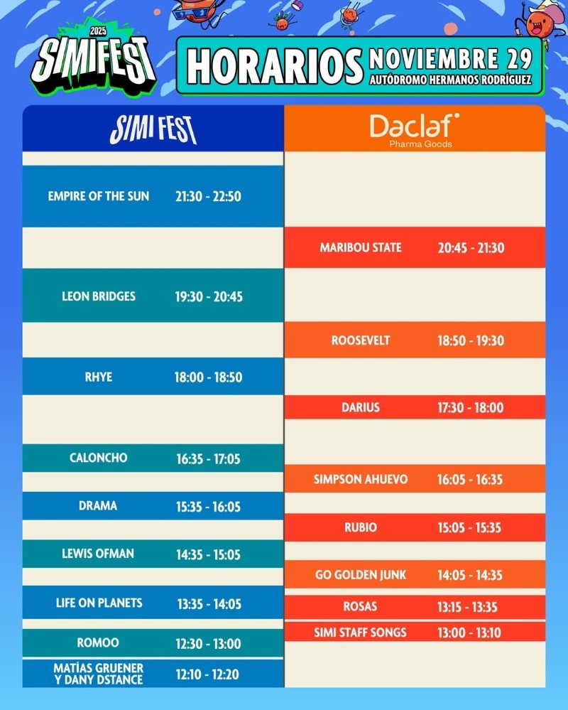 Empire of the Sun, Leon Bridges y más artistas encenderán el Autódromo este 29 de noviembre. INSTAGRAM/@simifestmx