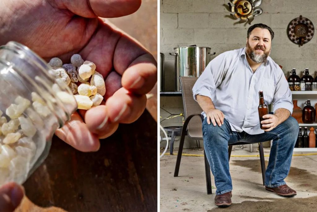 A la izquierda, uno de los ingredientes originales; a la derecha, Dylan McDonnell, el autor del experimento que cree haber bebido como Ramsés II