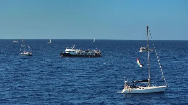 Flotilla en el mar. 
