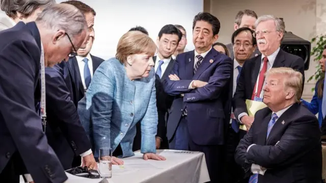 Trump, Merkel y otros líderes del G7