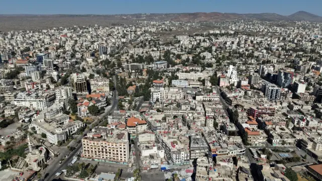 Vista aérea de la ciudad de Sweida.