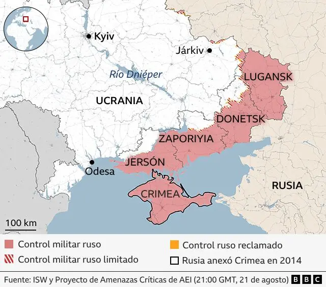 Mapa de la invasión rusa en Ucrania