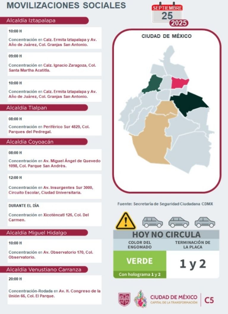 marchas 25 septiembre