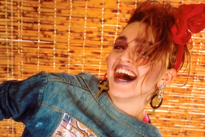 Madonna durante una sesión de fotos en Nueva York en  1984. Foto: Michael Putland