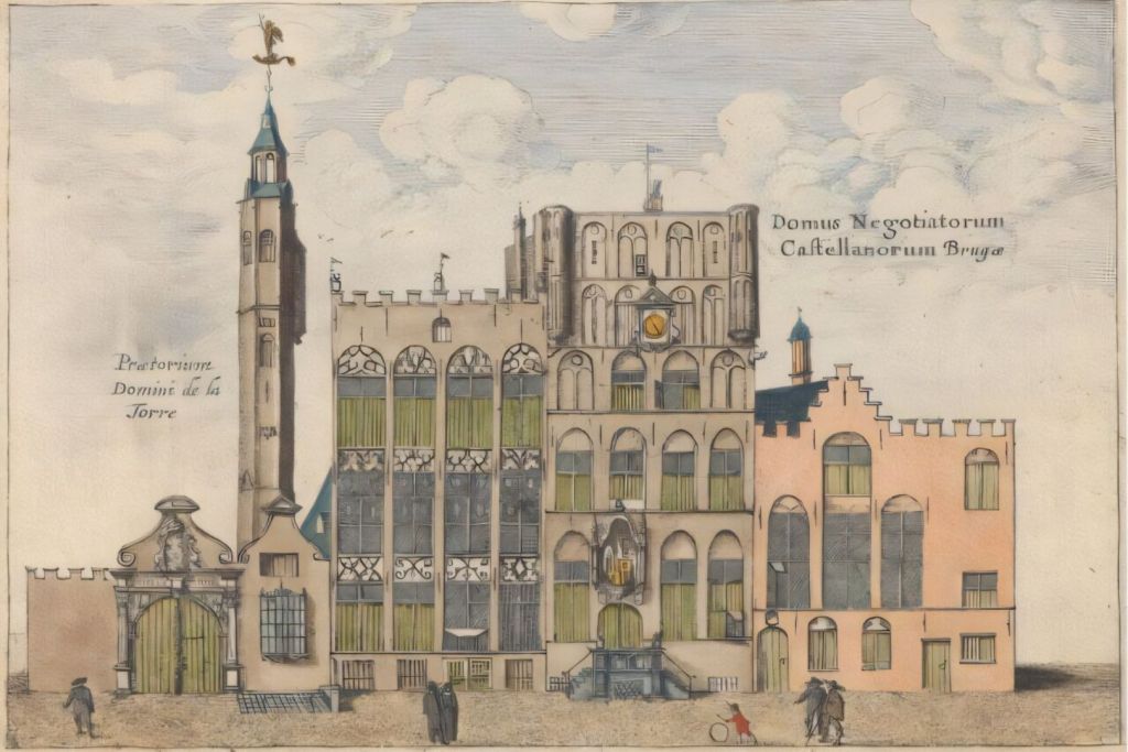 Grabado de la Casa de la Nación Española, lugar donde se excavó la letrina