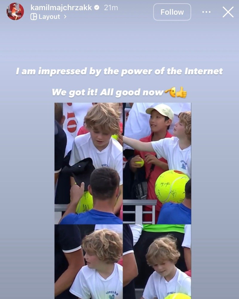 Kamil Majchrzak desde historias de IG/ @kamilmajchrzakk Kamil Majchrzak desde historias de IG/ @kamilmajchrzakk