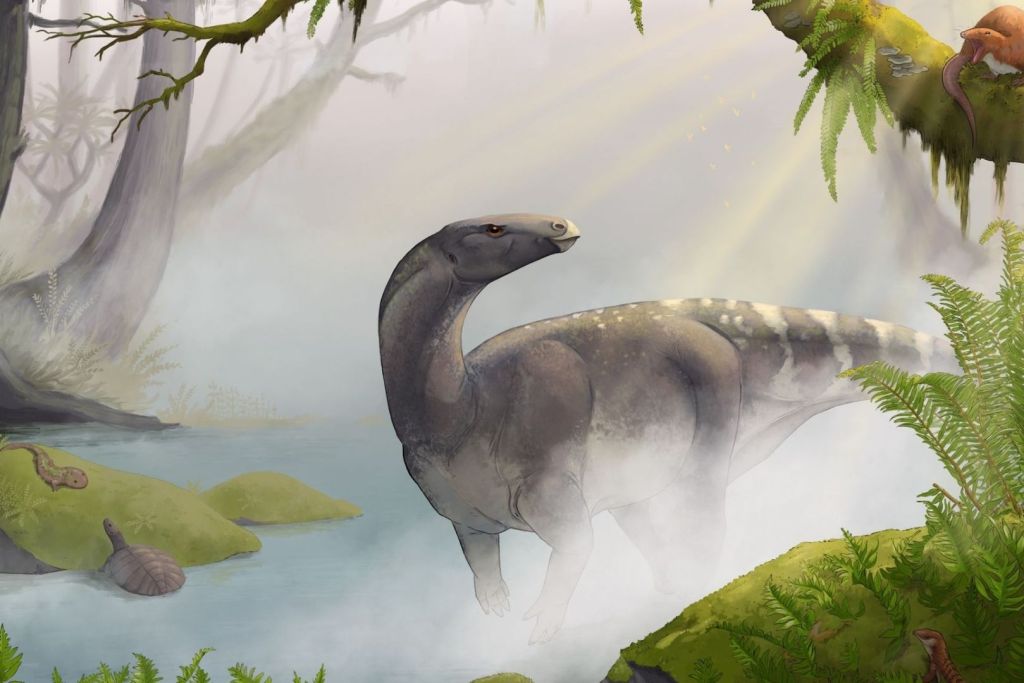 Un dinosaurio del tamaño de un poni, hallado en la Isla de Skye tras 52 años, cobra vida en esta ilustración