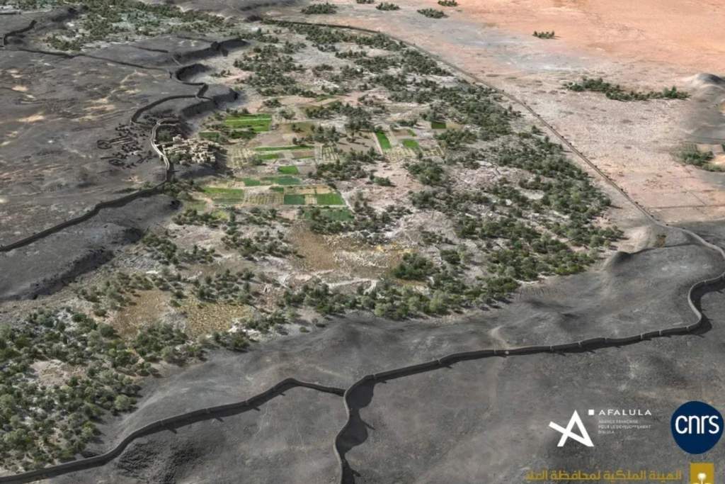 La imagen recrea cómo debió lucir la estructura original hace 4.000 años, en el momento de su máximo esplendor