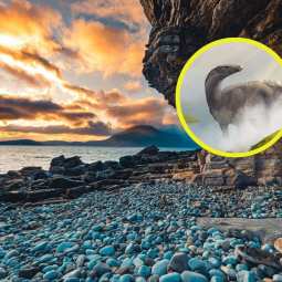 Un acantilado de roca sedimentaria en Elgol, en la isla de Skye