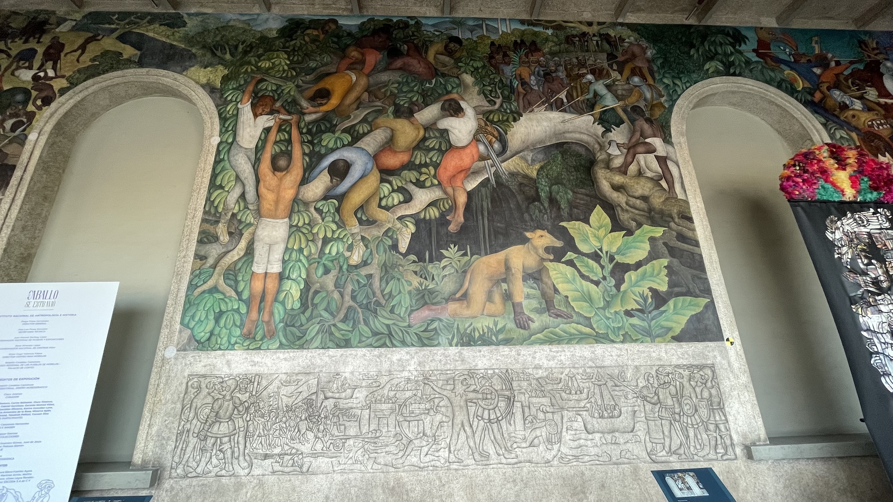 Mural de Diego Rivera en el Museo Regional de los Pueblos de Morelos.