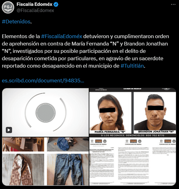 X/@FiscaliaEdomex X/@FiscaliaEdomex