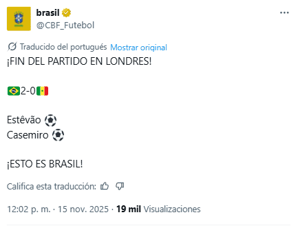 X / @CBF_Futebol X / @CBF_Futebol