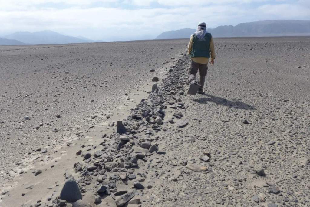 El profesor Masato Sakai observa las líneas de Nazca desde las llanuras mientras continúa con su investigación en el terreno