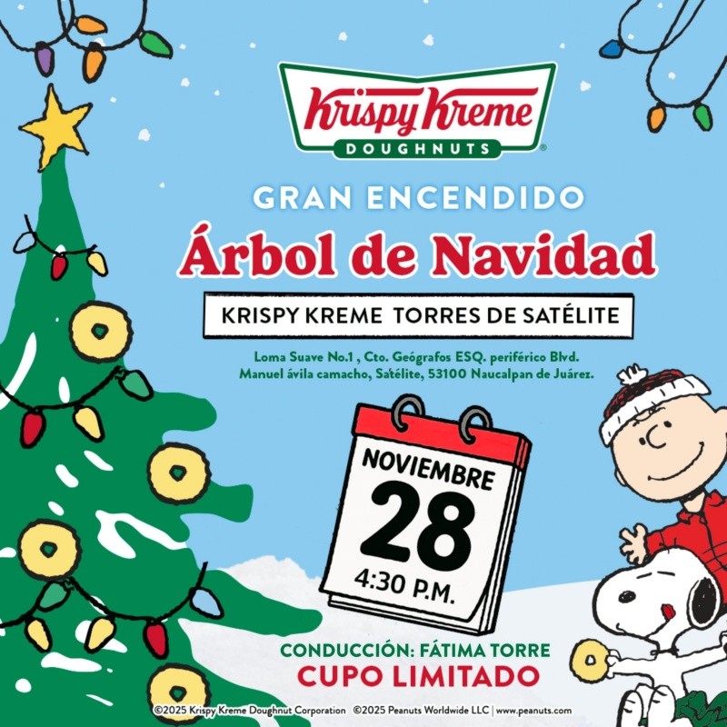   Krispy Kreme promete un espectáculo lleno de diversión, donas y la oportunidad de convivir con Snoopy. X/@krispykrememx