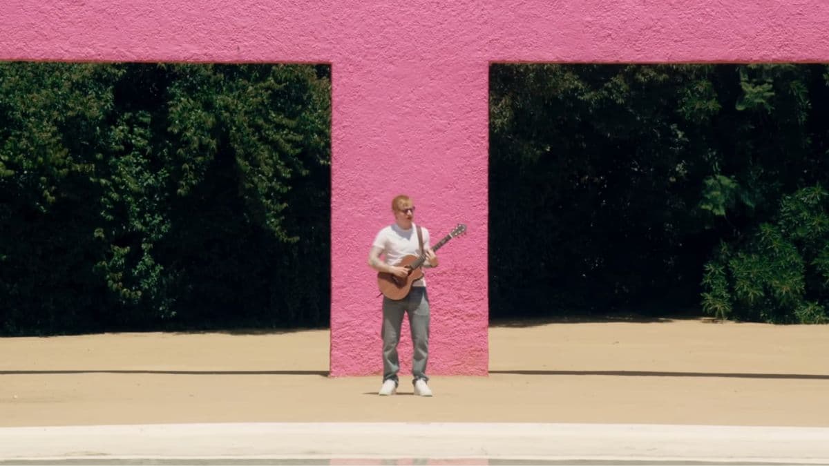 Ed Sheeran durante la grabación del video de 