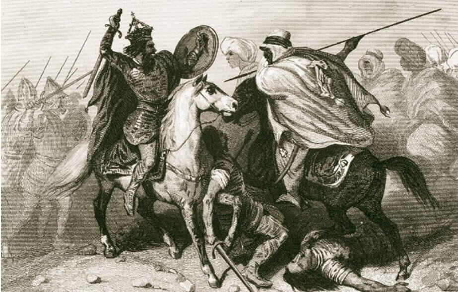 El último rey visigodo de la península ibérica, Rodrigo (arriba), fue abatido por los musulmanes en el año 711.