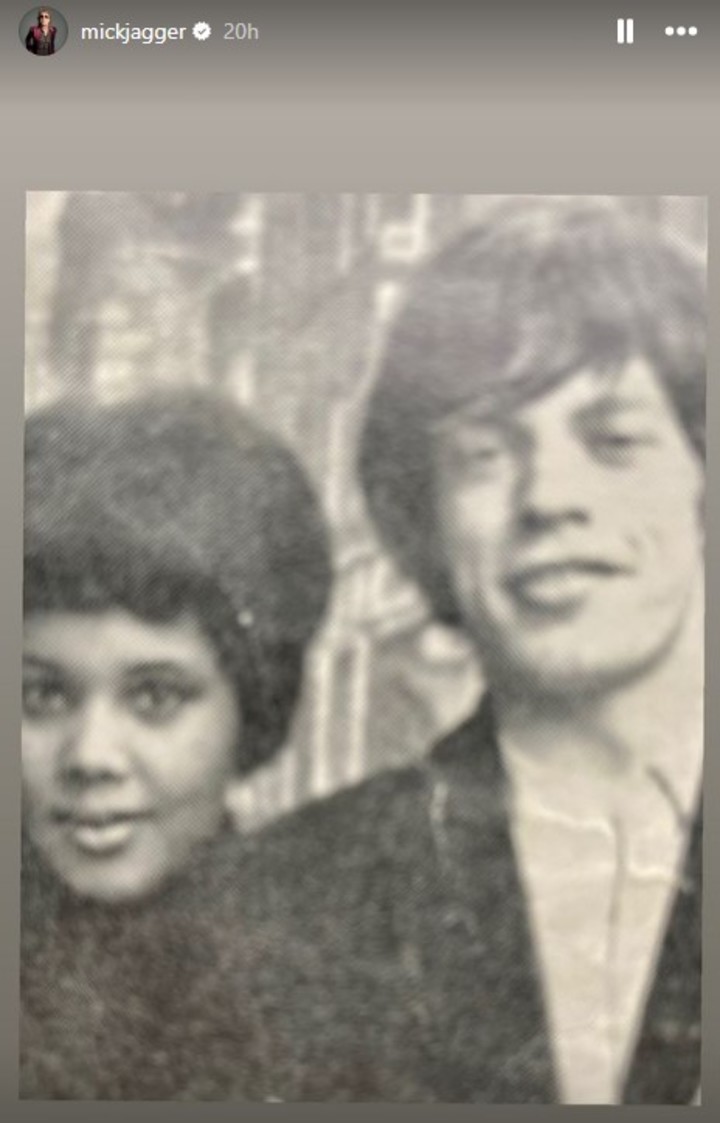 Cleo Sylvestre con el cantante de los Rolling Stones. Foto: IG @mickjagger