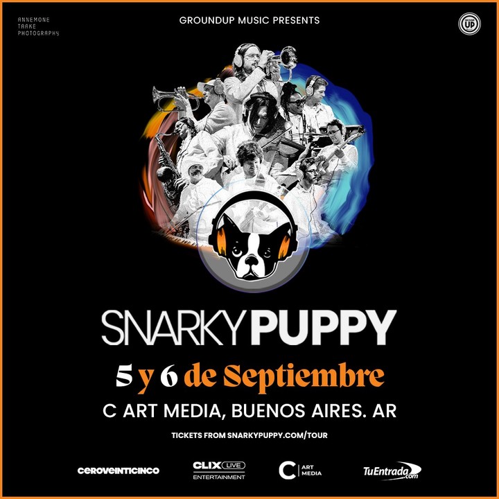 El afiche oficial de los shows de Snarky Puppy en Argentina.