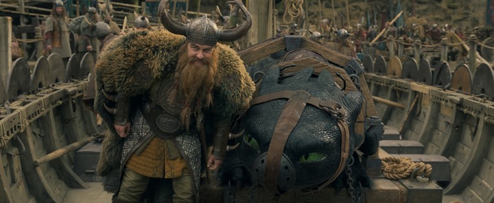Gerard Butler, que le ponía la voz a Estoico, líder vikingo, ahora lo interpreta.