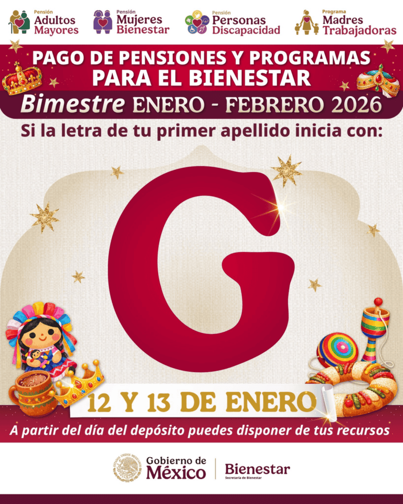  Las fechas de pago continúan de forma progresiva durante el bimestre, conforme avanza el orden alfabético. ESPECIAL