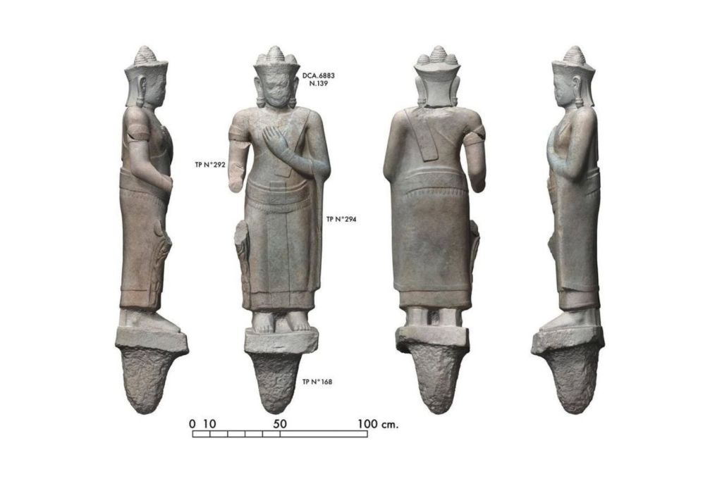 Recreación digital de la estatua para visualizar su forma original