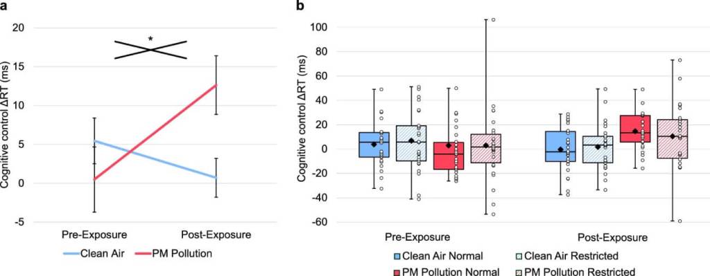 Gráfico estudio polución afectación cerebral