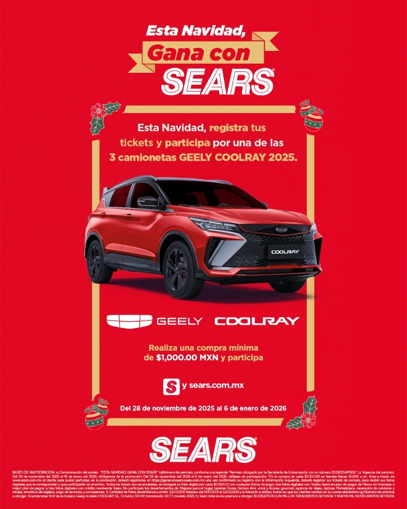 Con el registro de tus tickets de compra participas en el sorteo de un automóvil o una camioneta. FACEBOOK / SEARS