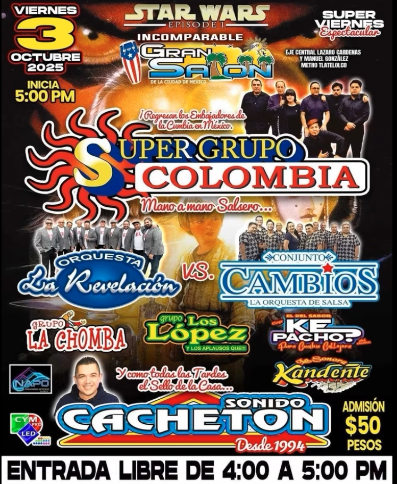 Cada viernes de octubre, el Gran Salón se convierte en una galaxia sonidera para los fans de Star Wars. 