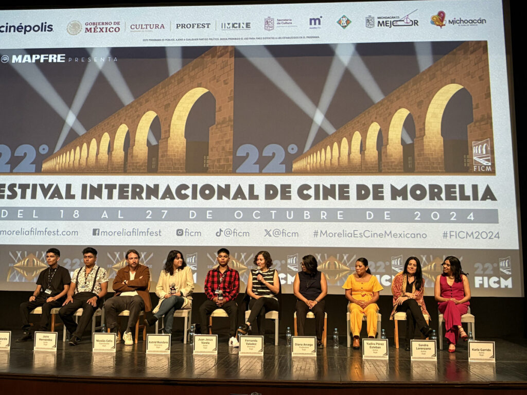 Elenco y producción de la película 'Sujo' en el FICM 2024.