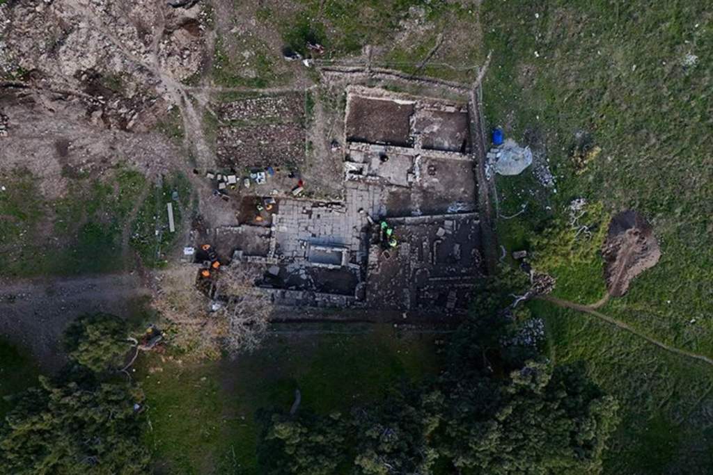 Vista aérea del lugar donde se encontraron los mosaicos